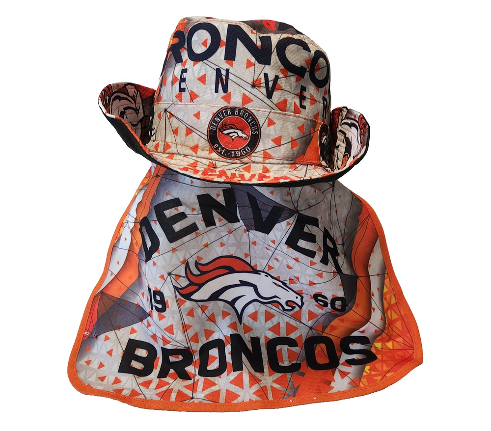 Denver Broncos NFL Bucket Boonie Sun Hat Neck Flap Snap Sides Miles Logo OSFM